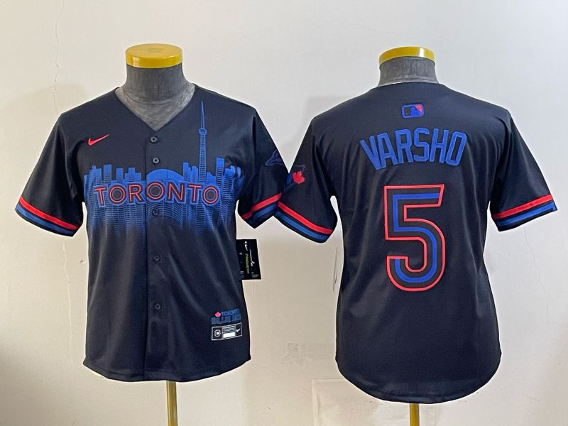 Youth 2025 Nike Toronto Blue Jays #5 Varsho Blue Game MLB Jersey 01->youth mlb jersey->Youth Jersey
